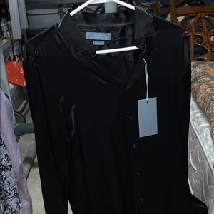 Zara Men Silk Black Button Down